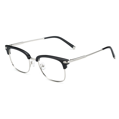 Retro metal half-rim glasses