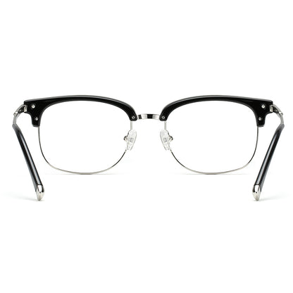 Retro metal half-rim glasses
