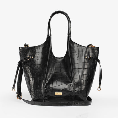 Regal Croco Black Tote Bag