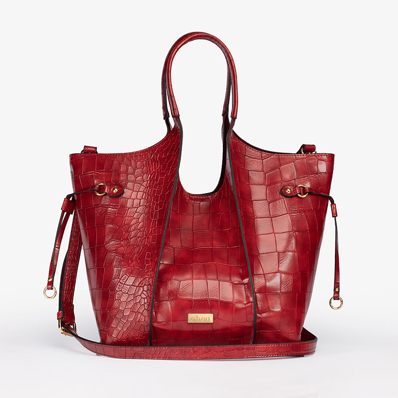 Regal Croco Bordeaux Tote Bag