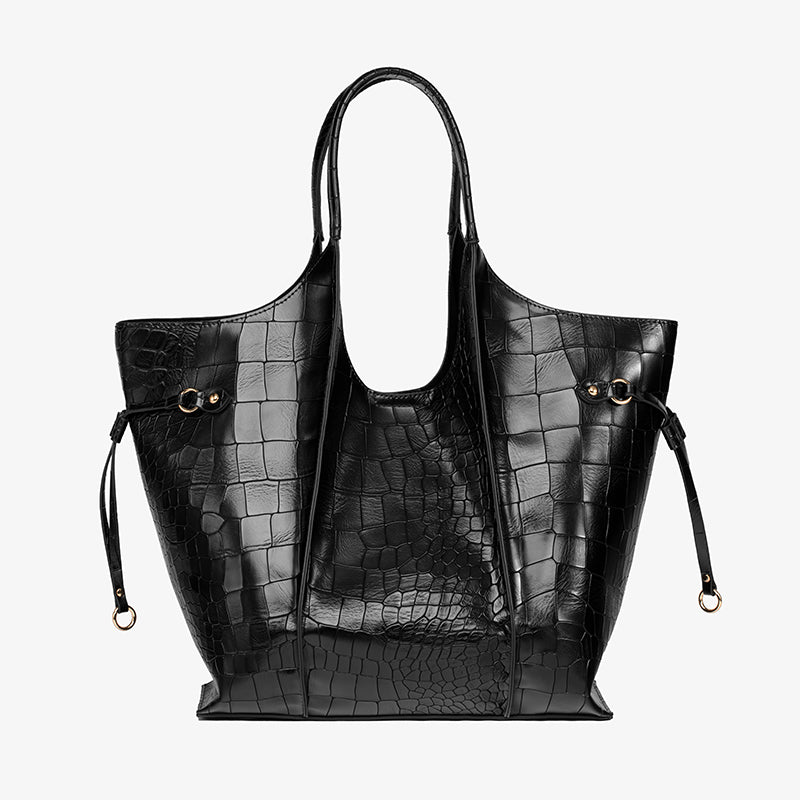 Regal Croco Black Tote Bag